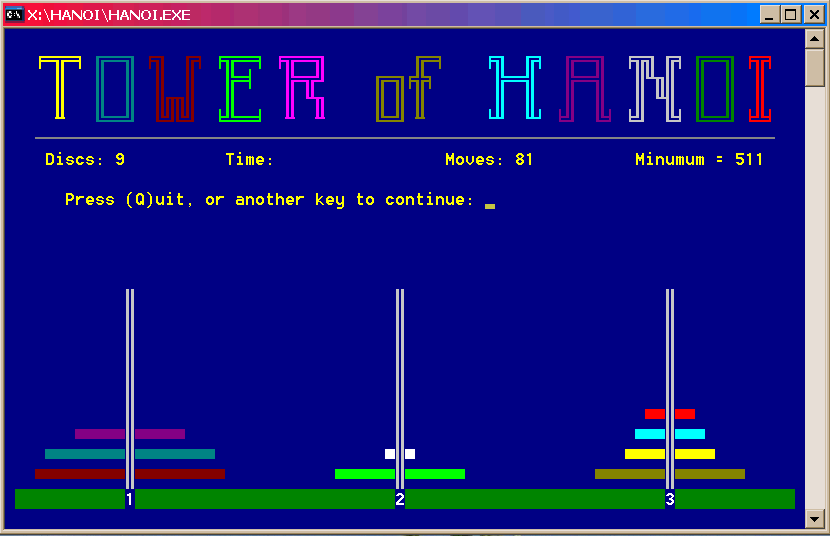 Tower of Hanoi Screen Shot